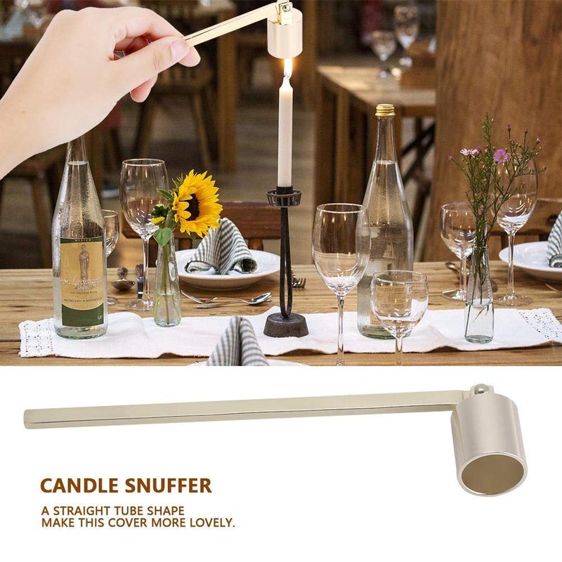 MUXSAM 1Pc 7.5x0.9in Candle Extinguisher Snuffer Candlesnuffers with Long Handle & Straight Tube for Tea Light Candles Wedding Altar Fireplace Church Wedding Candle Fire Extinguishing(Gold.) - Image 5